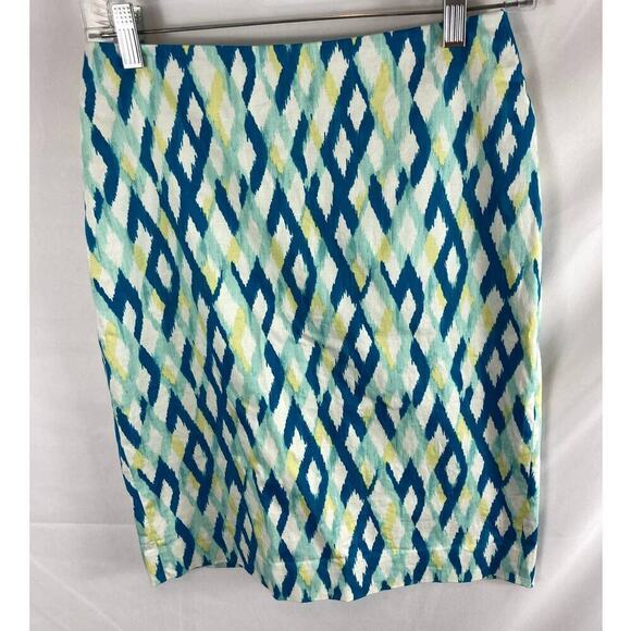 Ann Taylor Geometric Pattern Pencil Skirt size 0 - Picture 1 of 6